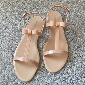 NWT Stuart Weitzman Women's Mellie Bow Jelly Flat Sandals